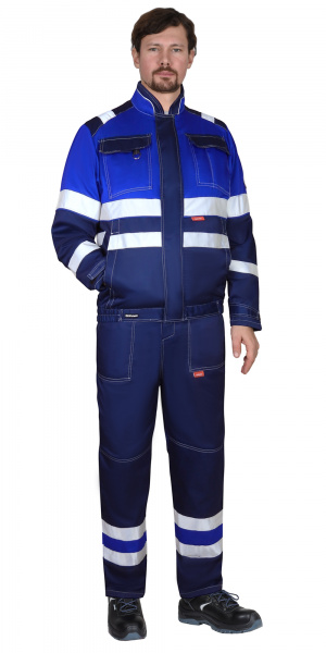 Костюм "Навигатор-2" брюки, синий/васильковый с СОП (тк.Смесовая,215)
